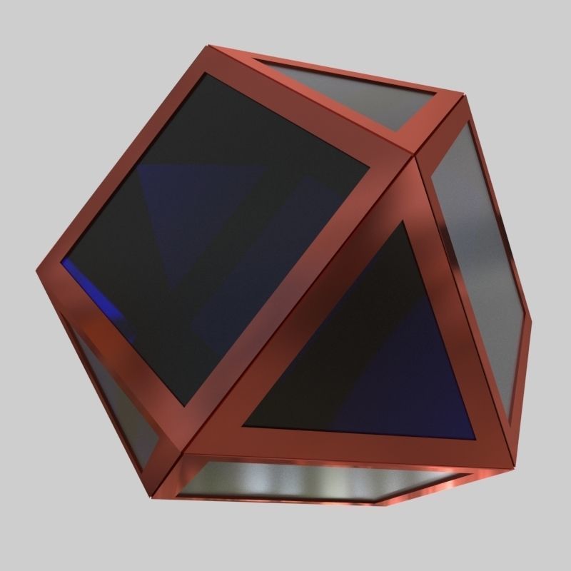 Glass Table 09 Low-poly 3D model_3