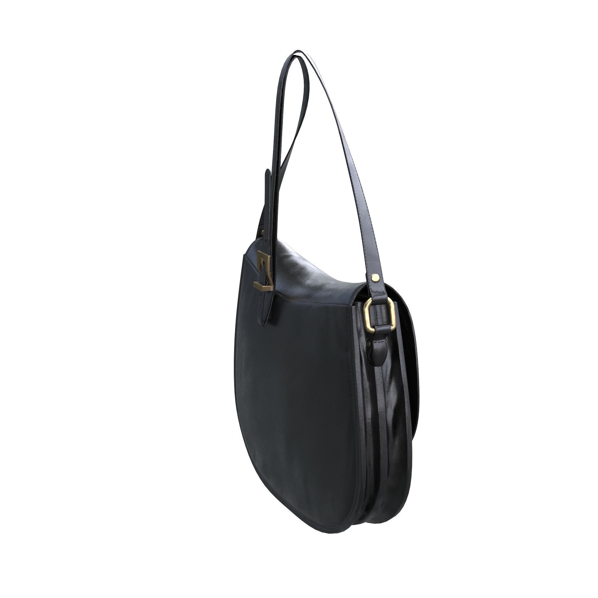 Handbag-MILANO leather shoulder bag Low-poly 3D model_8