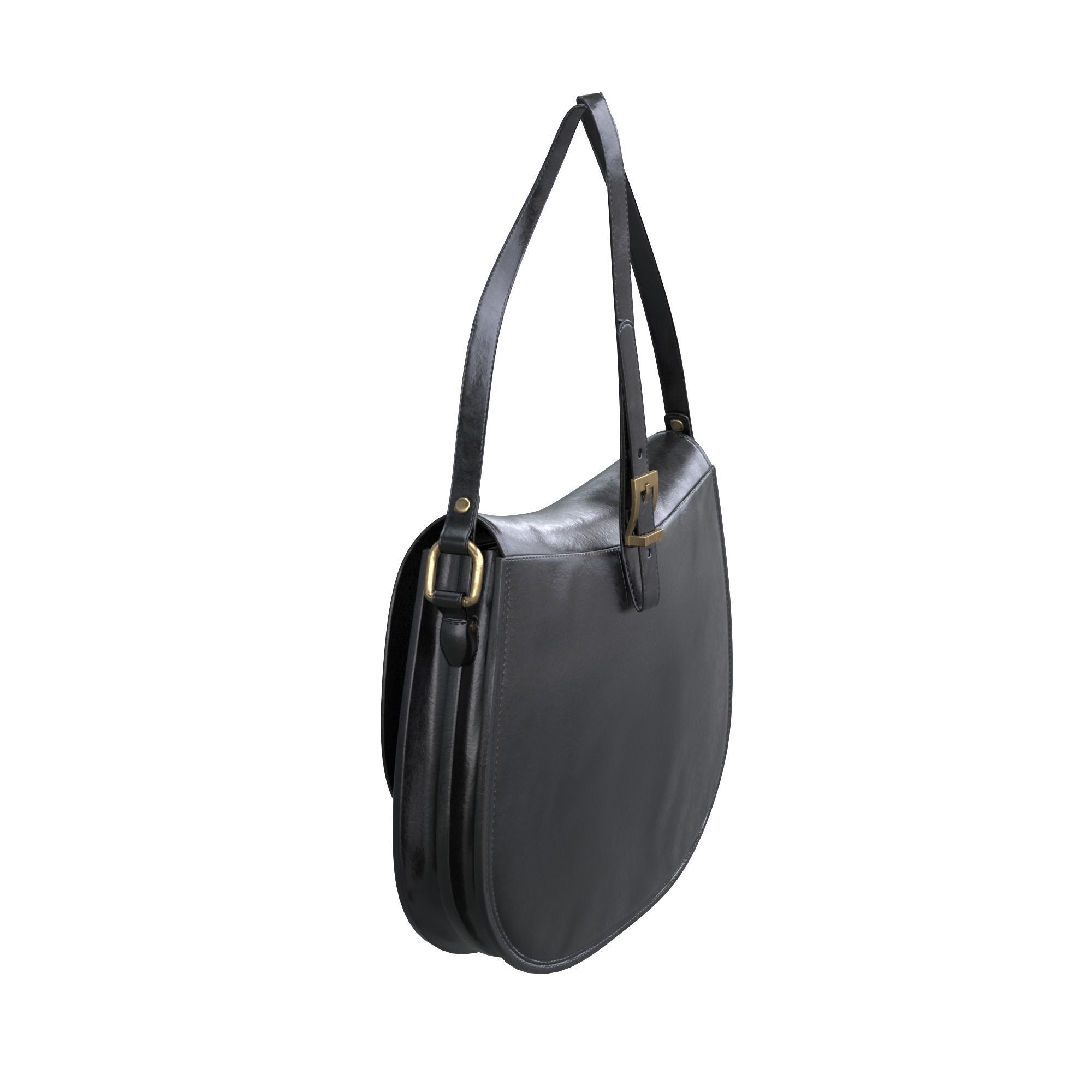 Handbag-MILANO leather shoulder bag Low-poly 3D model_4