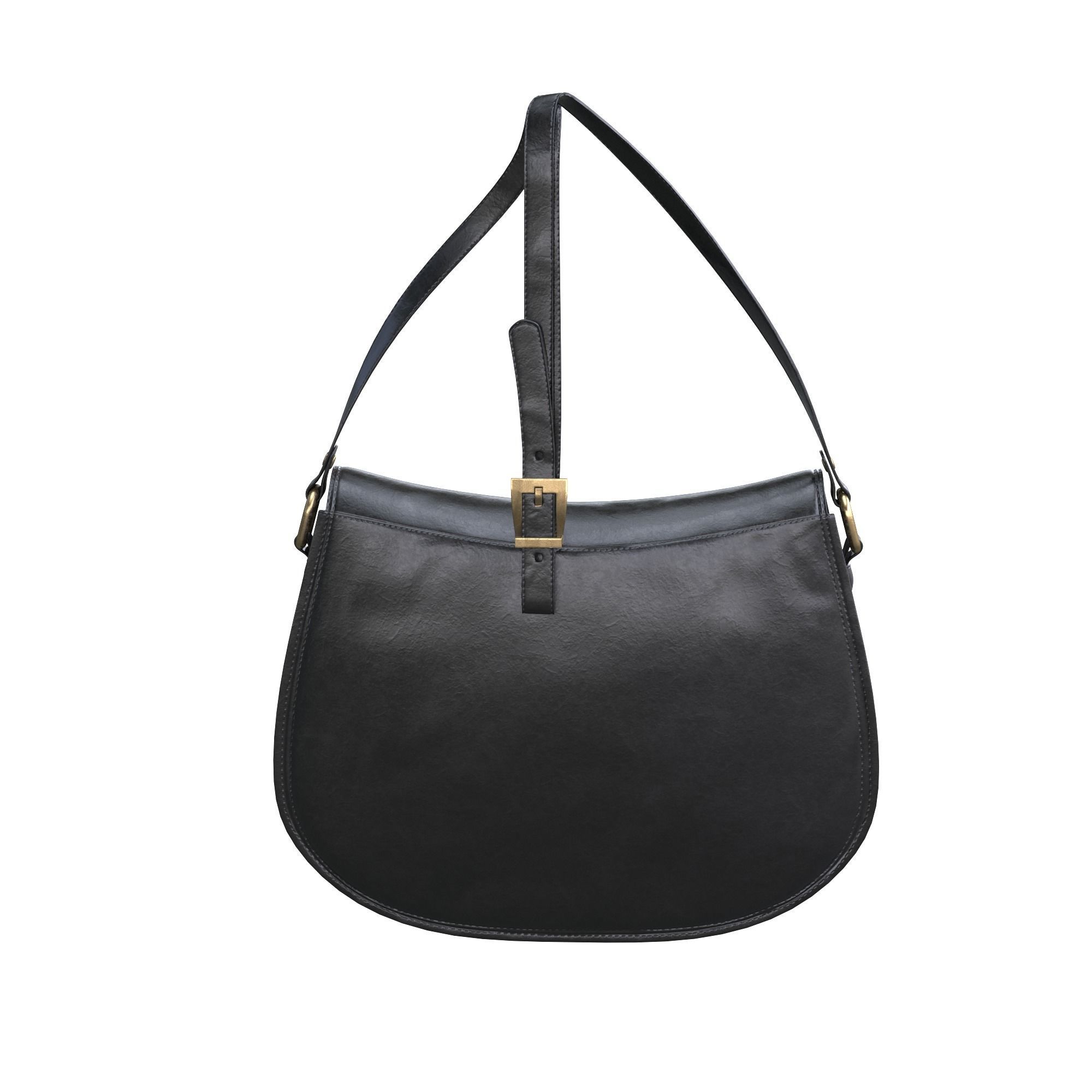 Handbag-MILANO leather shoulder bag Low-poly 3D model_6