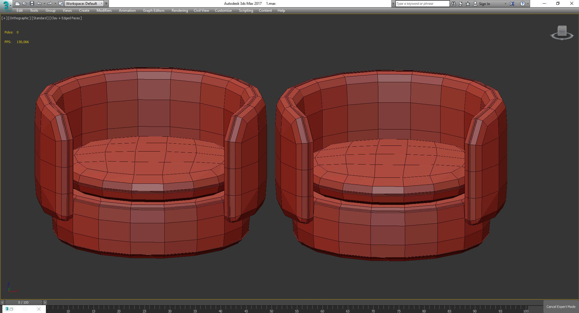 GROUP ARMCHAIR BY PHILIPPE MALOUIN FOR SCP 3d model Low-poly 3D model_2