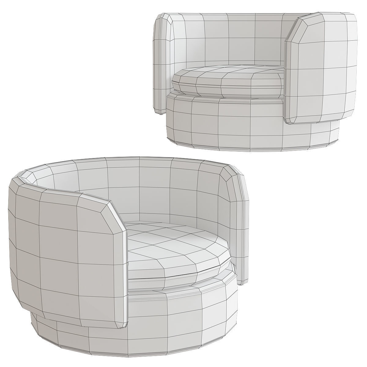 GROUP ARMCHAIR BY PHILIPPE MALOUIN FOR SCP 3d model Low-poly 3D model_1