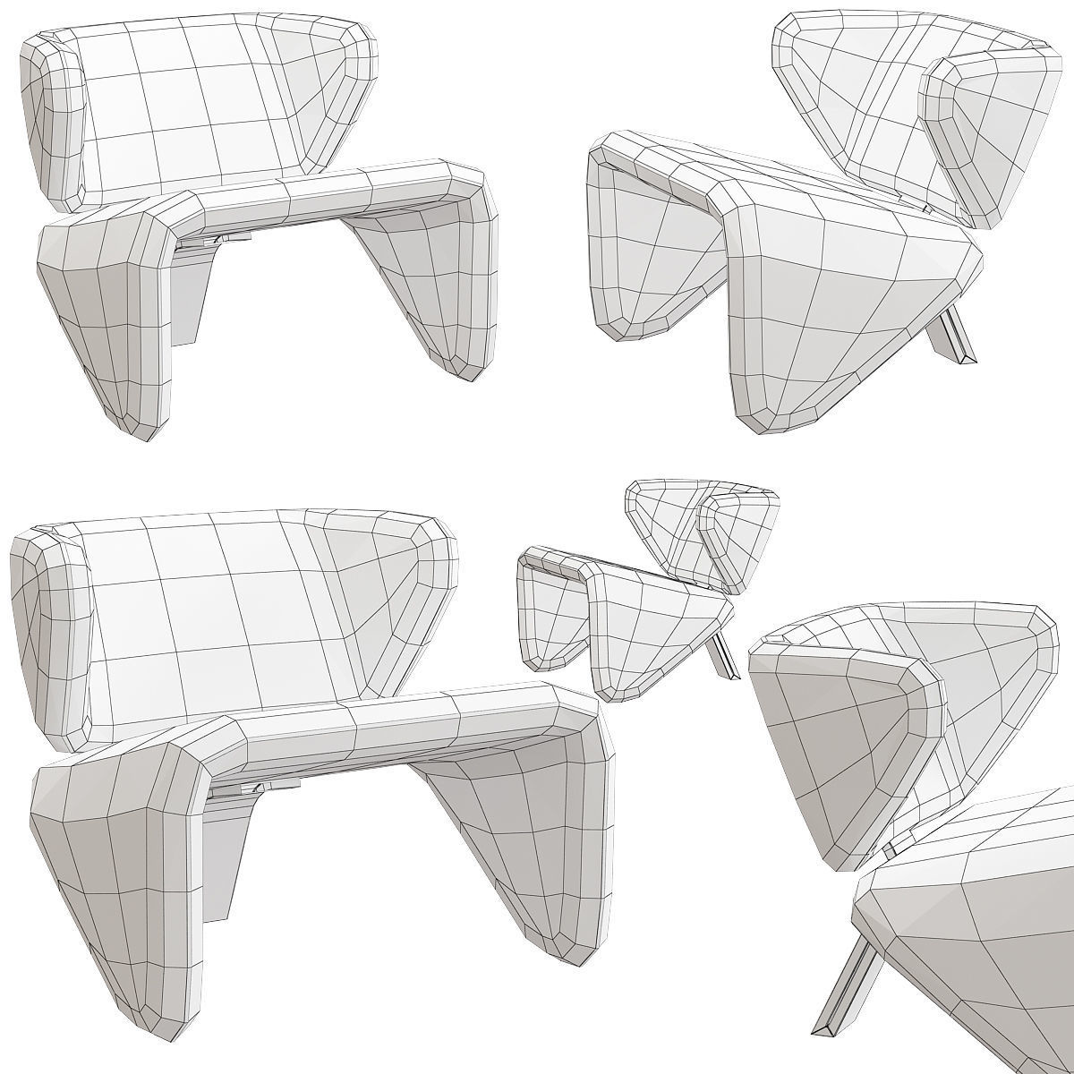 Vector chair By Marcin Laskowski 3d model Low-poly 3D model_1