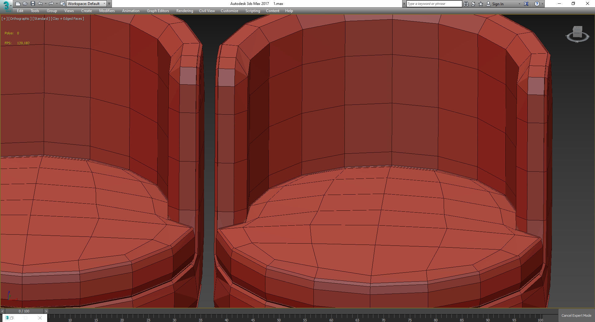 Armchair Metal Base By Flexform 3d model Low-poly 3D model_4