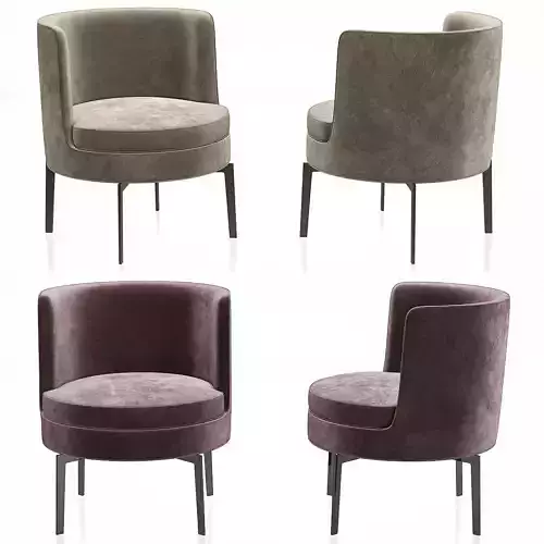 Armchair Metal Base By Flexform 3d model