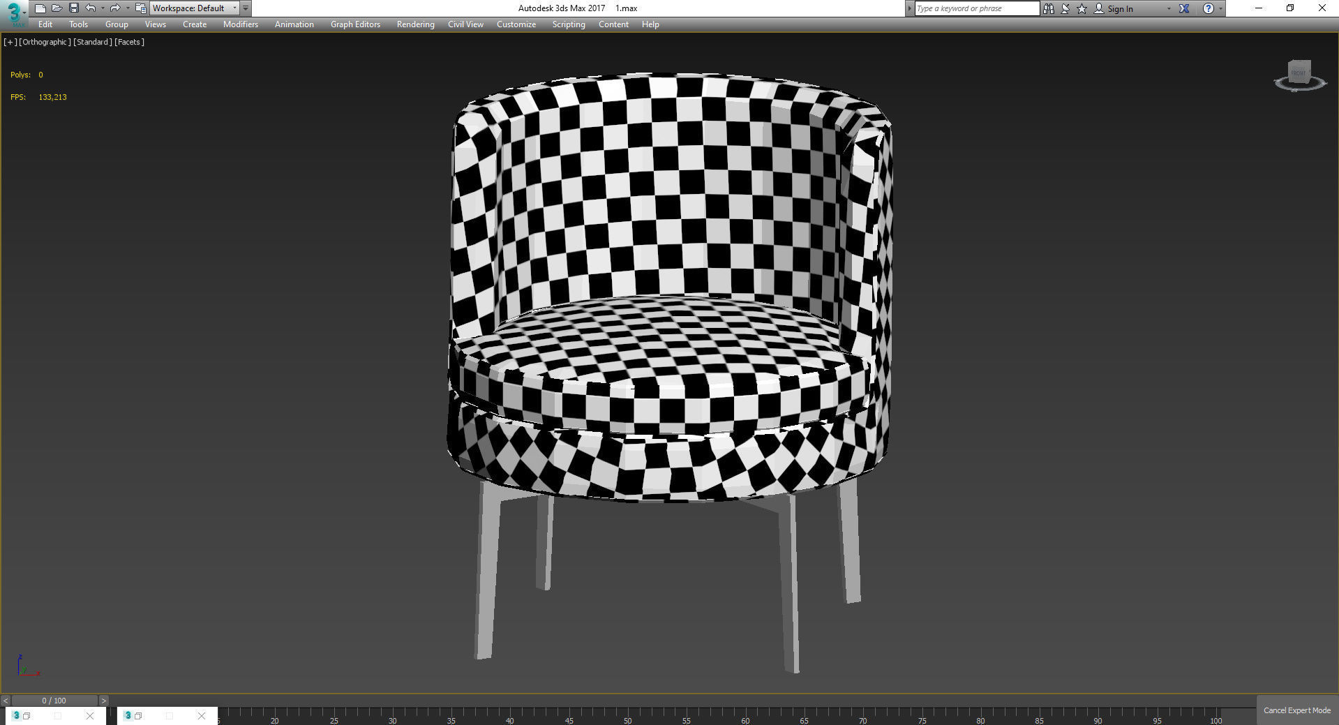 Armchair Metal Base By Flexform 3d model Low-poly 3D model_5