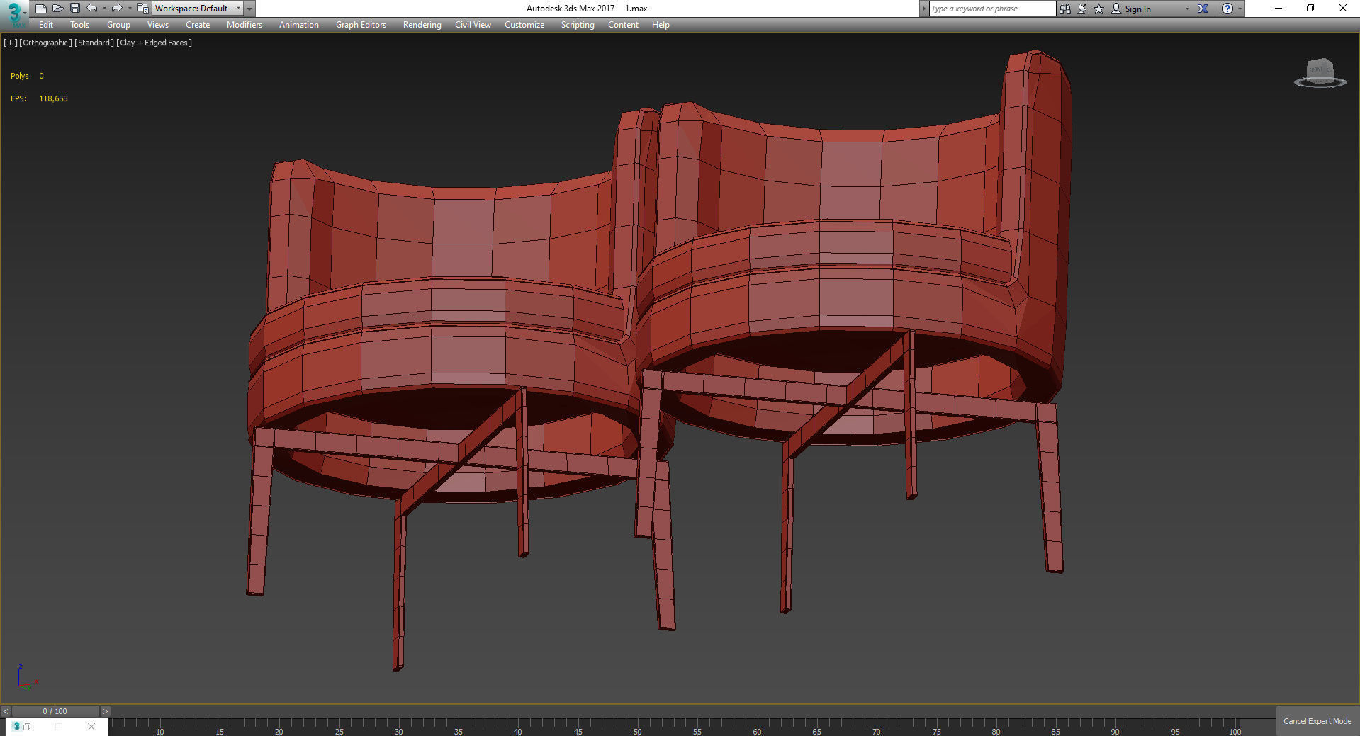 Armchair Metal Base By Flexform 3d model Low-poly 3D model_3