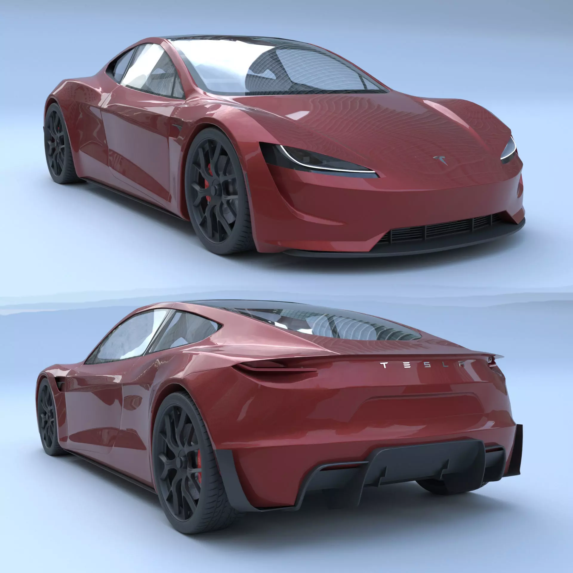 Tesla Roadster 2020 Low-poly 3D model