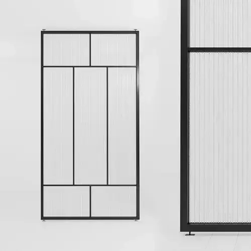 Glass partition door 83 Low-poly 3D model