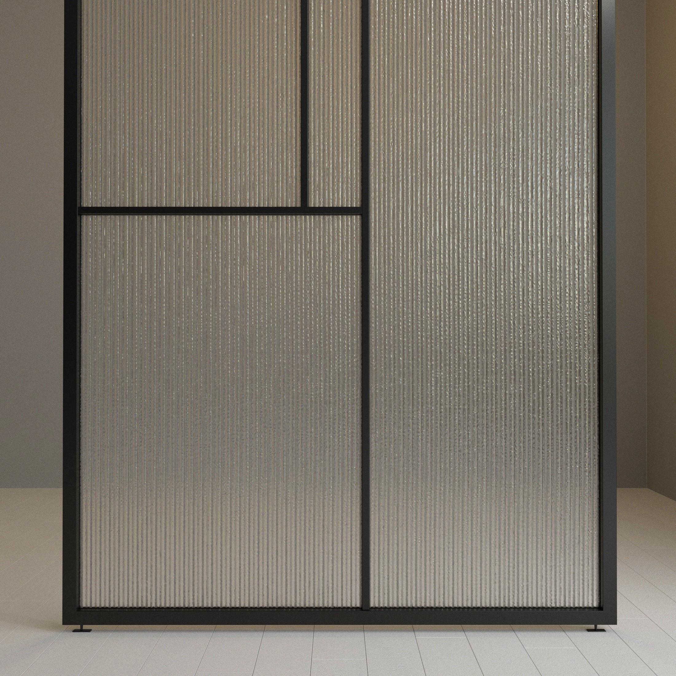 Glass partition door 82 Low-poly 3D model_2