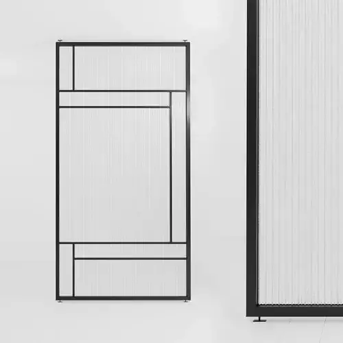 Glass partition door 80 Low-poly 3D model
