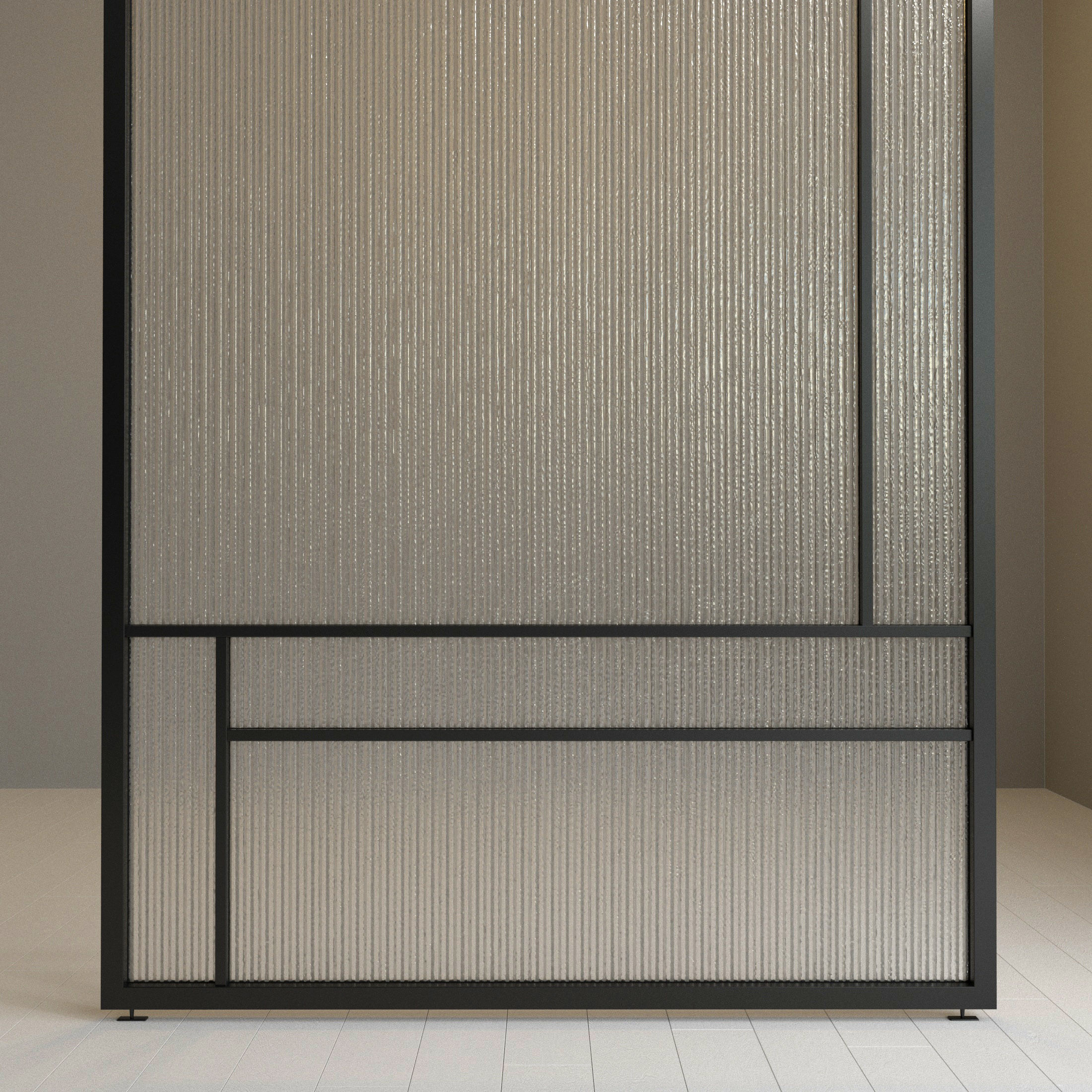 Glass partition door 80 Low-poly 3D model_2