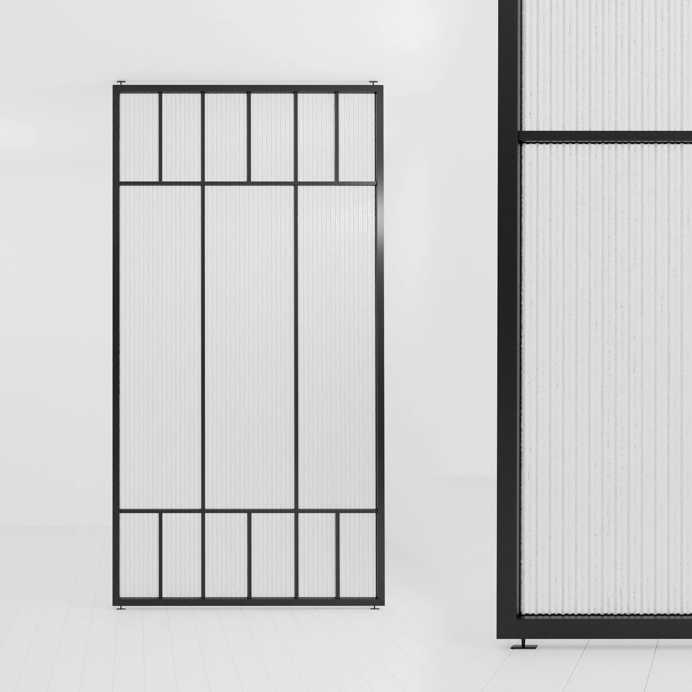 Glass partition door 77 Low-poly 3D model_0