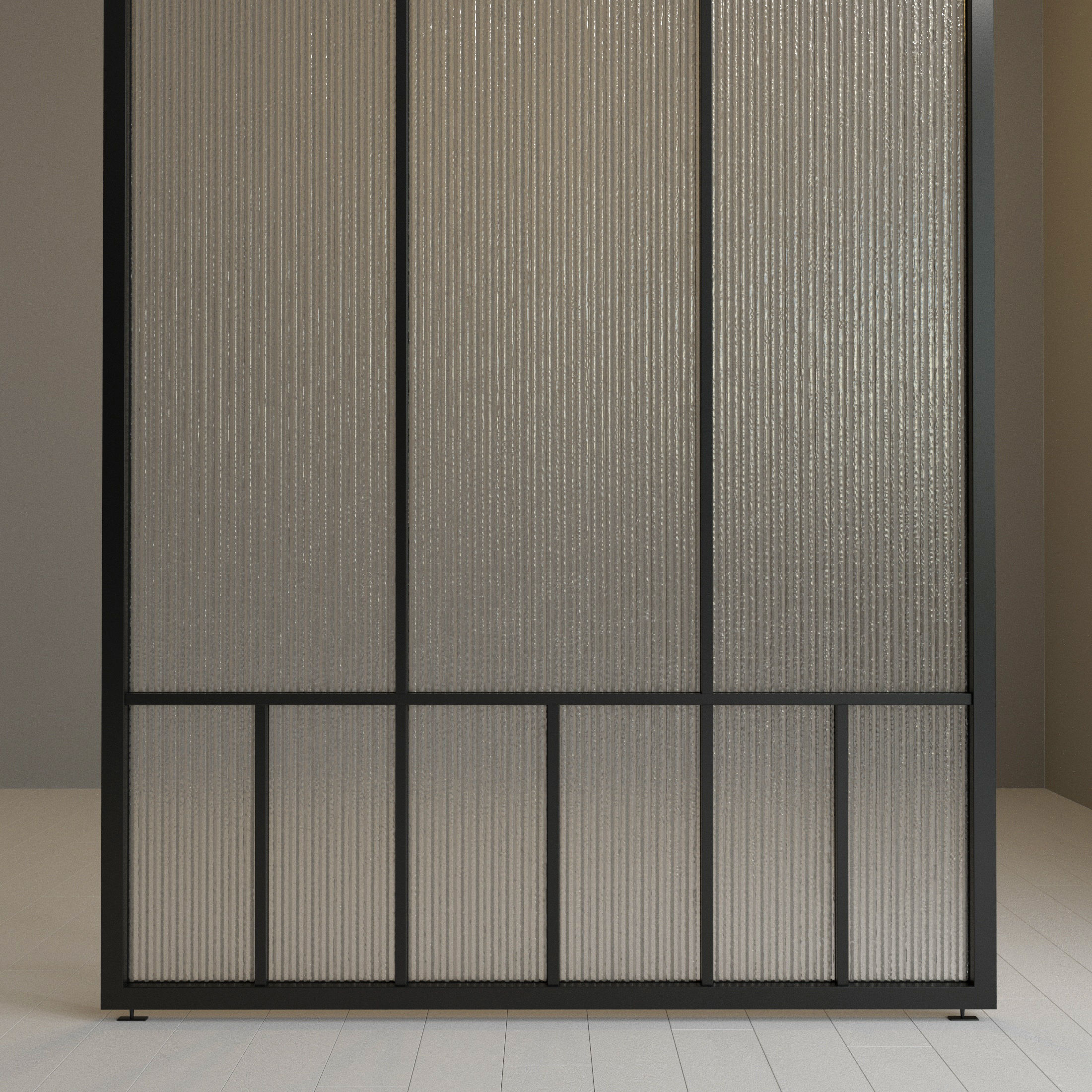 Glass partition door 77 Low-poly 3D model_2