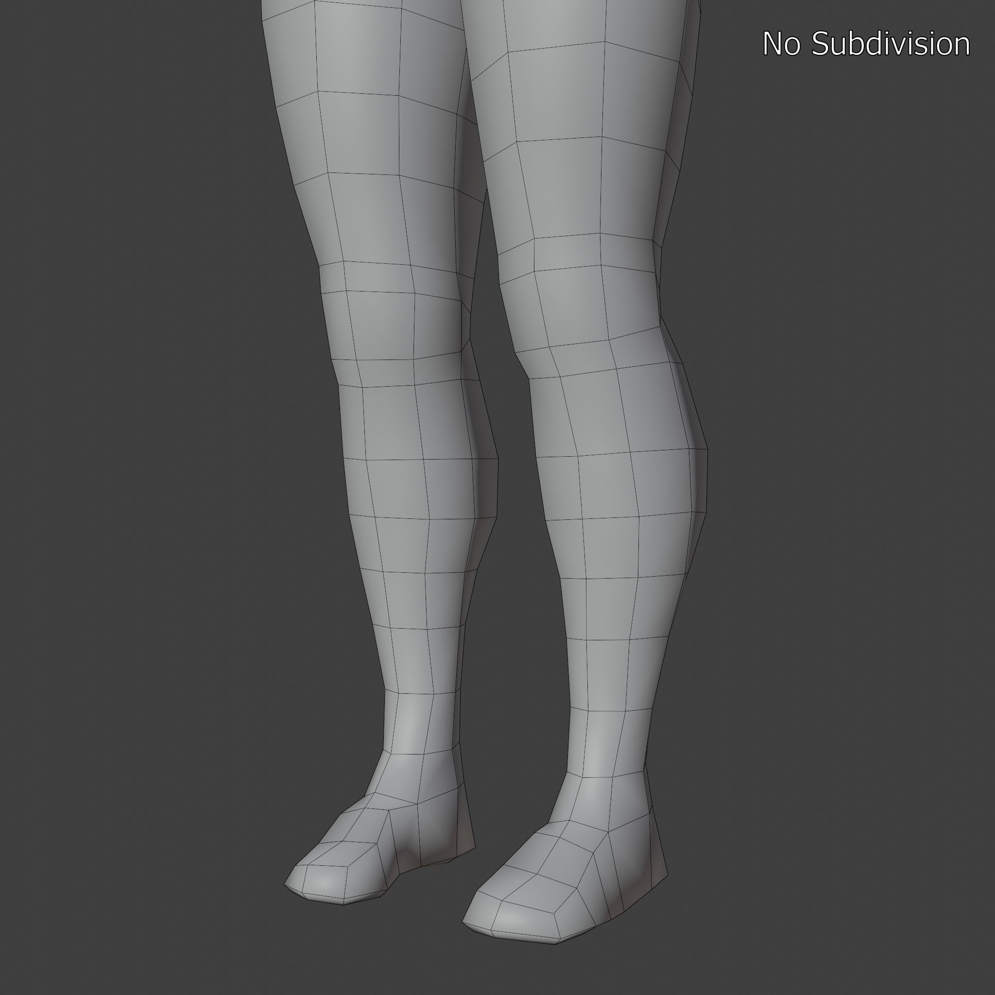 Stylized Humanoid Base Mesh - Female Low-poly 3D model_17
