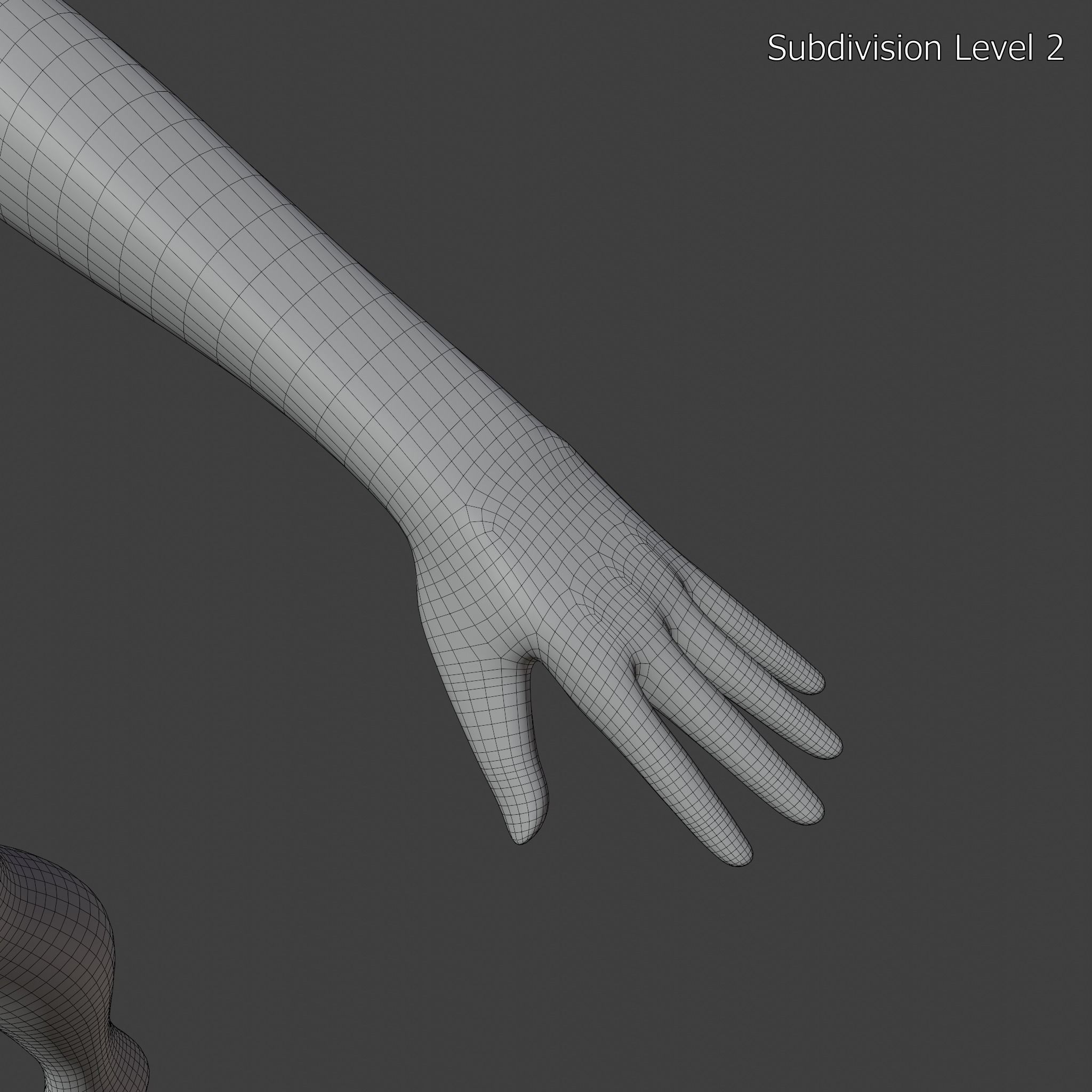 Stylized Humanoid Base Mesh - Female Low-poly 3D model_15