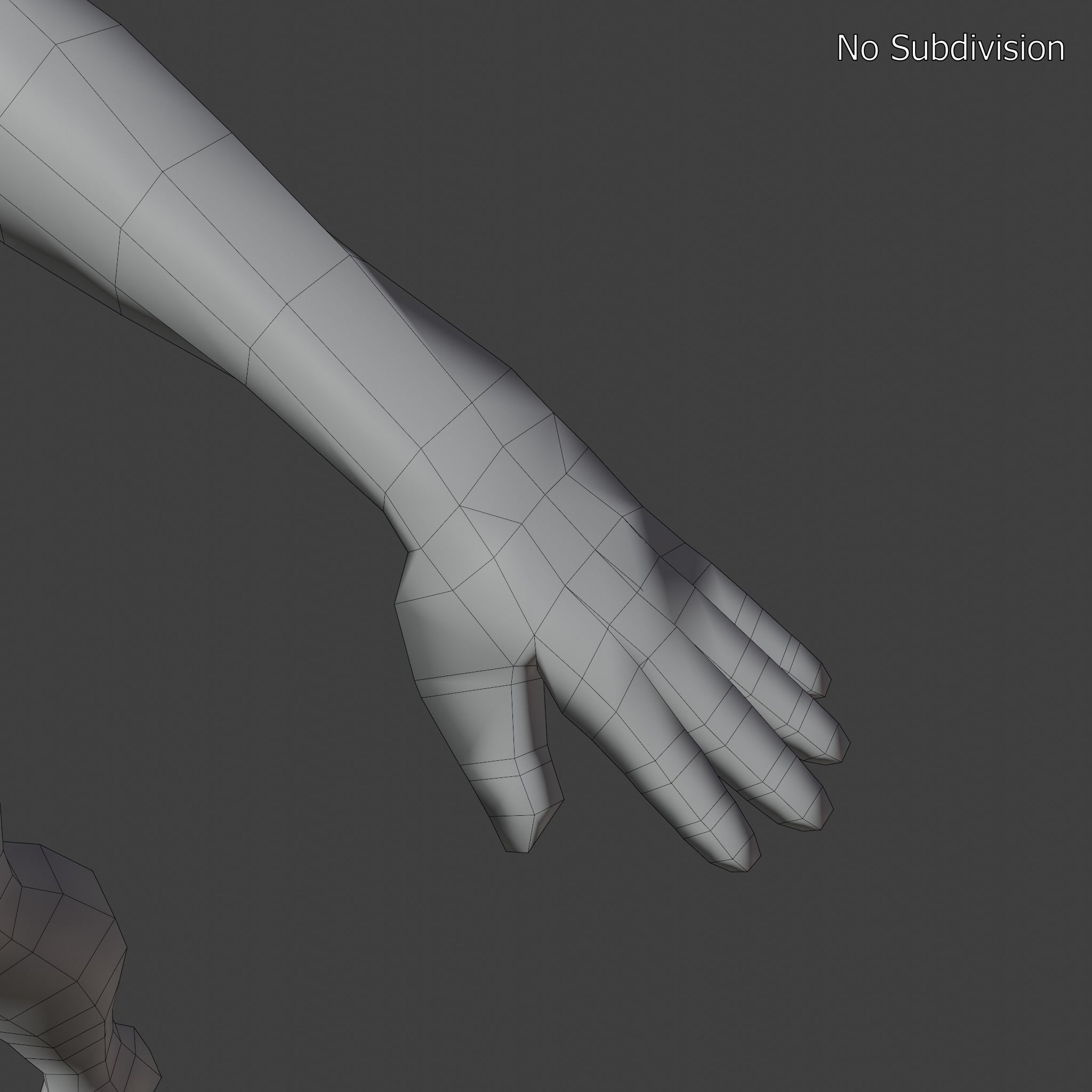 Stylized Humanoid Base Mesh - Female Low-poly 3D model_13