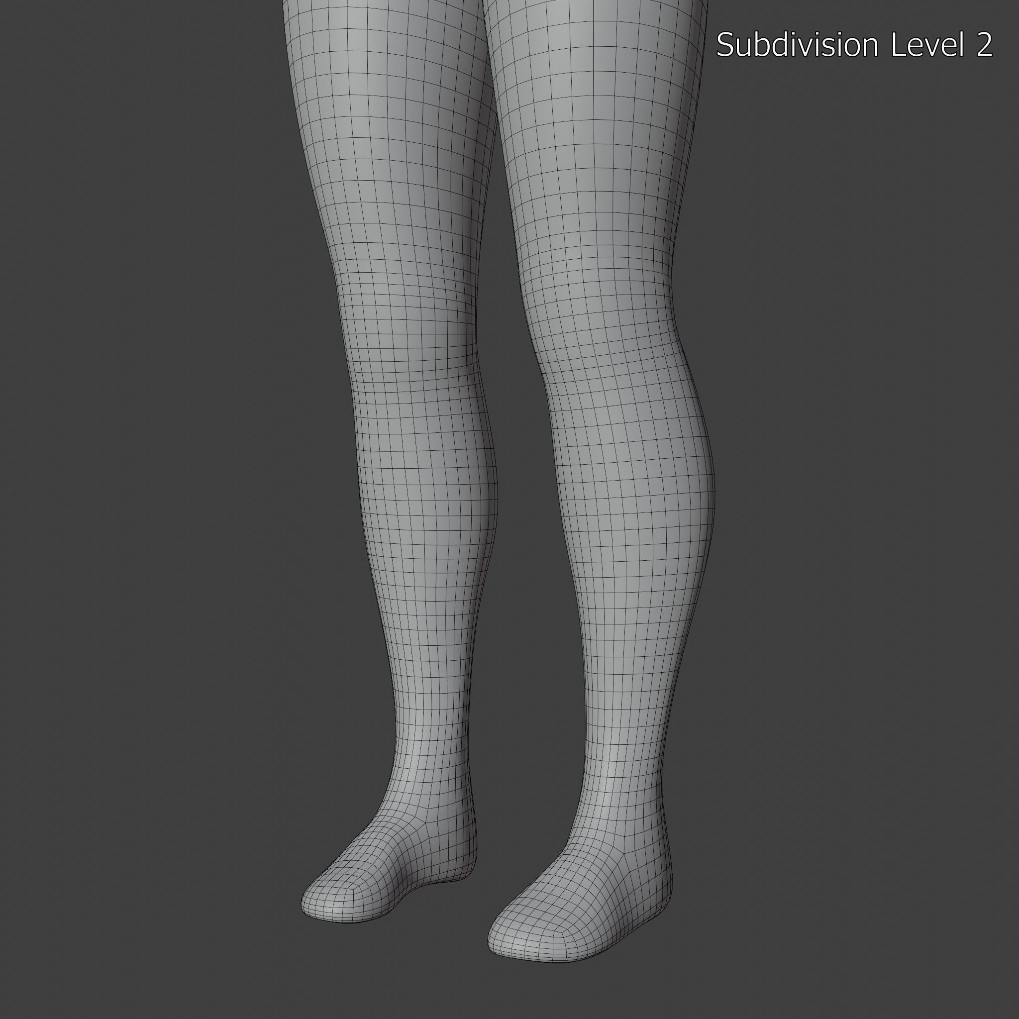 Stylized Humanoid Base Mesh - Female Low-poly 3D model_19
