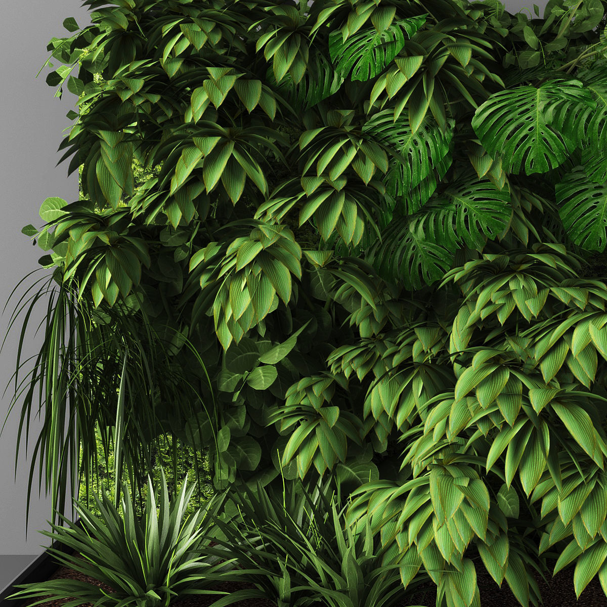 Vertical garden 77 Low-poly 3D model_1