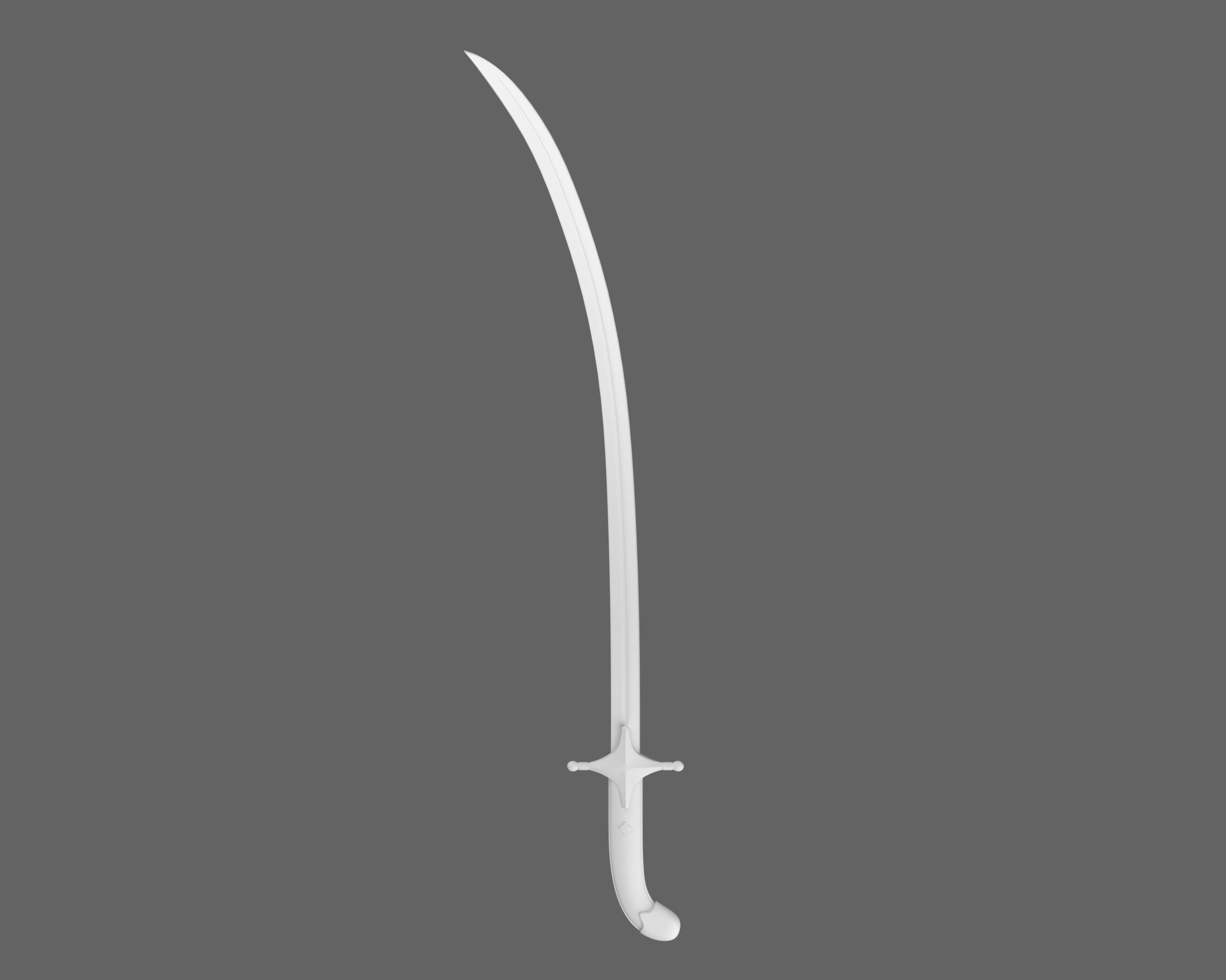 Ancient Indo Persian Shamshir Low-poly 3D model_6