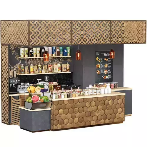 CafeBar coffee shop counter design 3D model
