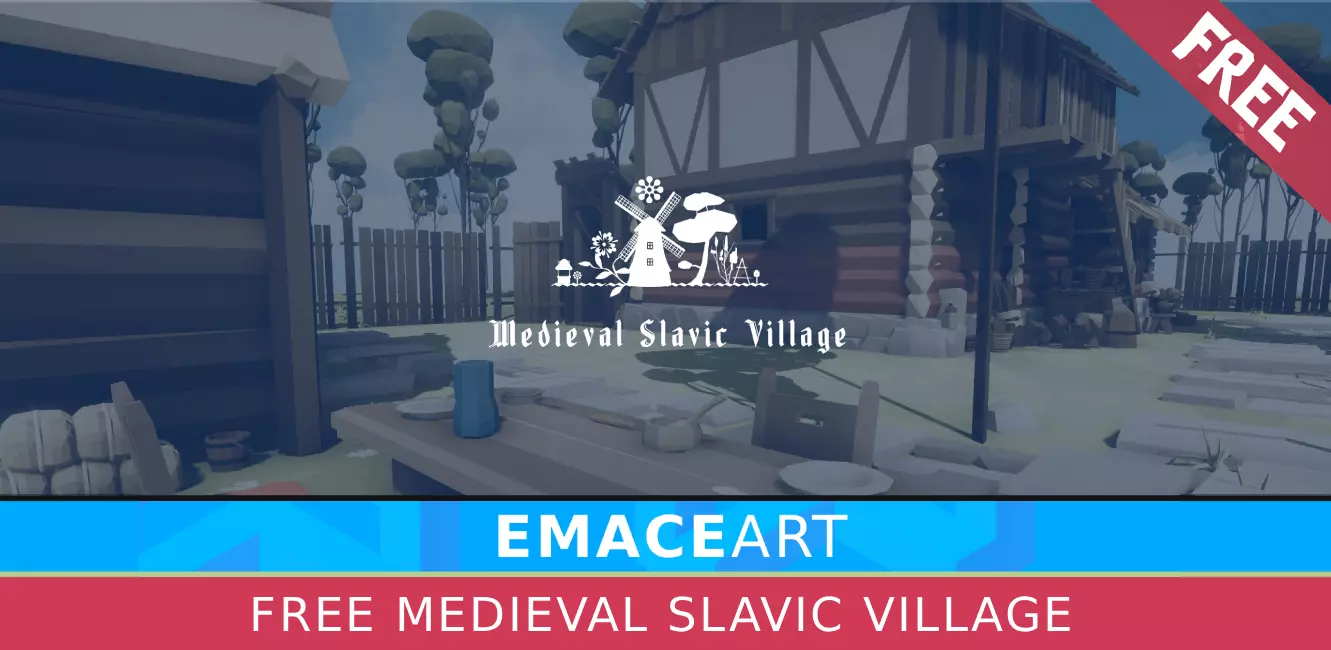 Free Fantasy Medieval Town Props Pack Free low-poly 3D model