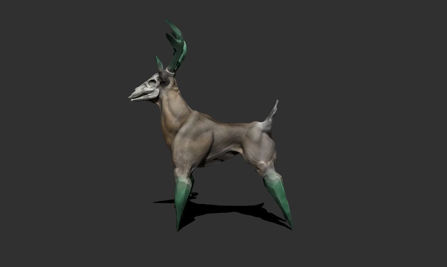 Crystal Deer Low-poly 3D model_1