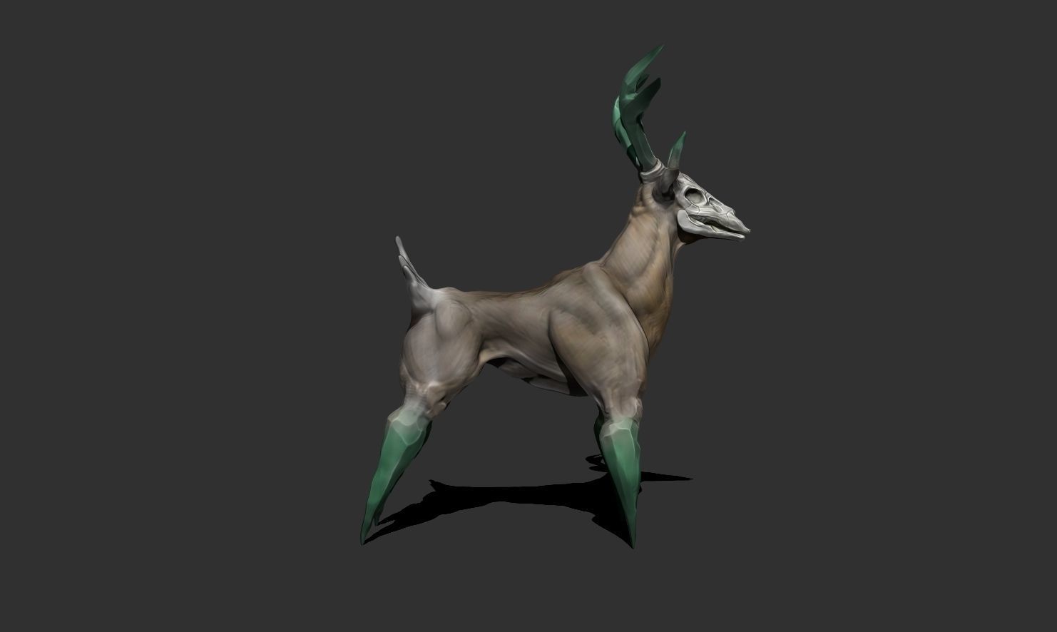 Crystal Deer Low-poly 3D model_3