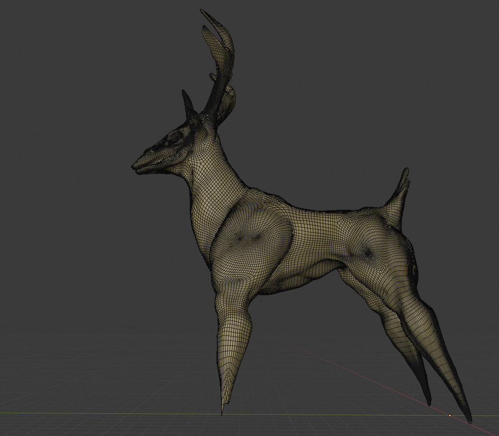 Crystal Deer Low-poly 3D model_10
