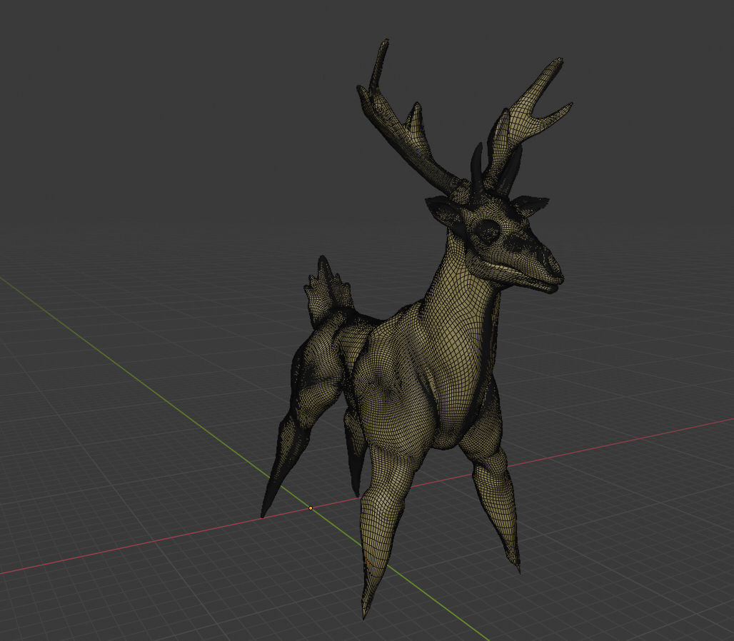 Crystal Deer Low-poly 3D model_8