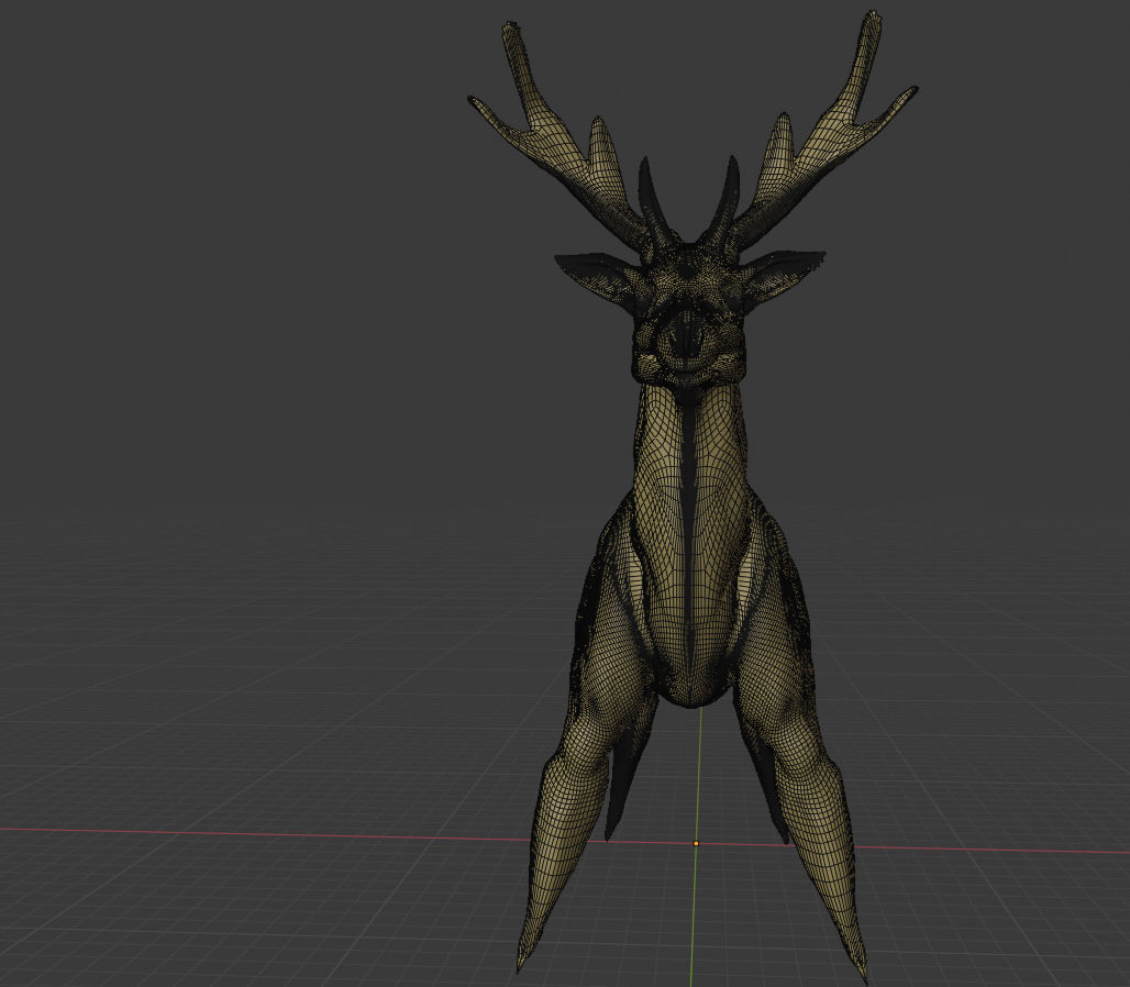 Crystal Deer Low-poly 3D model_9