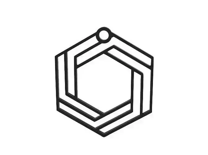 Earring hexagon pendant
