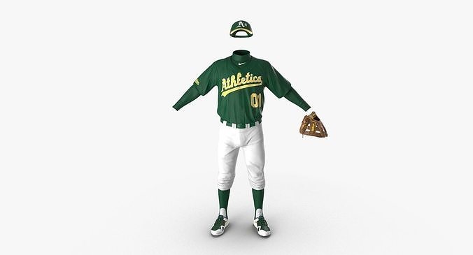 Baseball Player Outfit Athletics 3D model