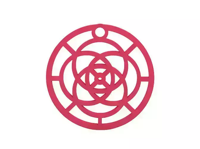 Earring flower of life pendant