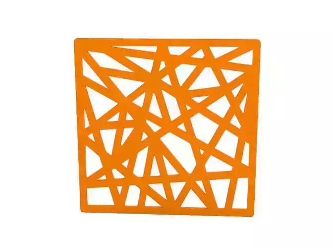 Coaster taiwanese abstract wall art - orange