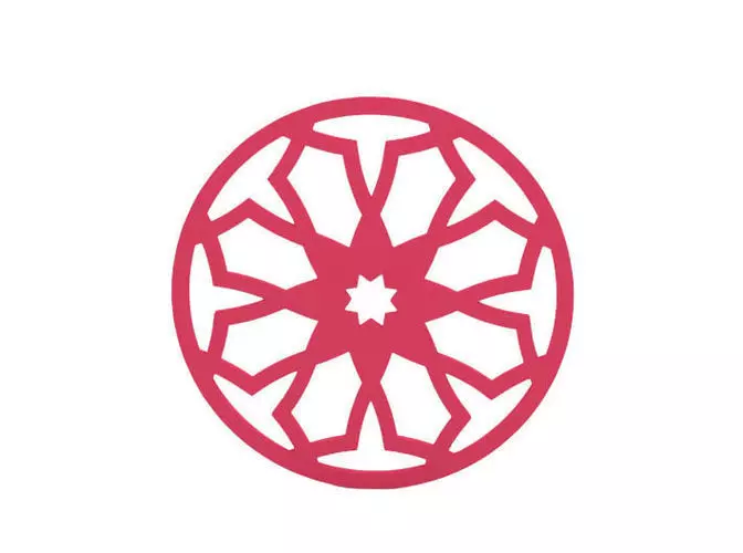 Coaster circular design with star in middle 3D print model_0