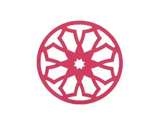 Coaster circular design with star in middle