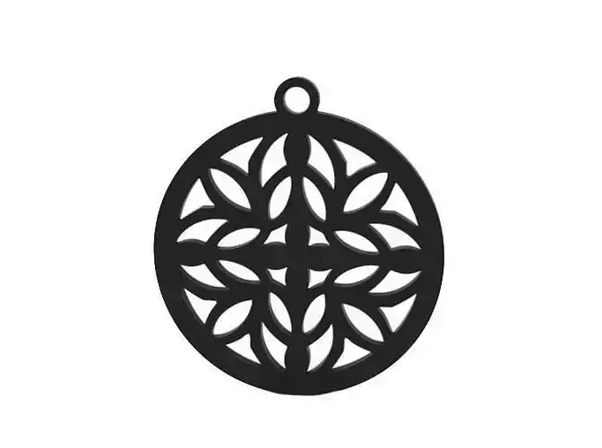 Keychain metal pendant with circular design