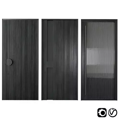 Modern black entrane door 3D model