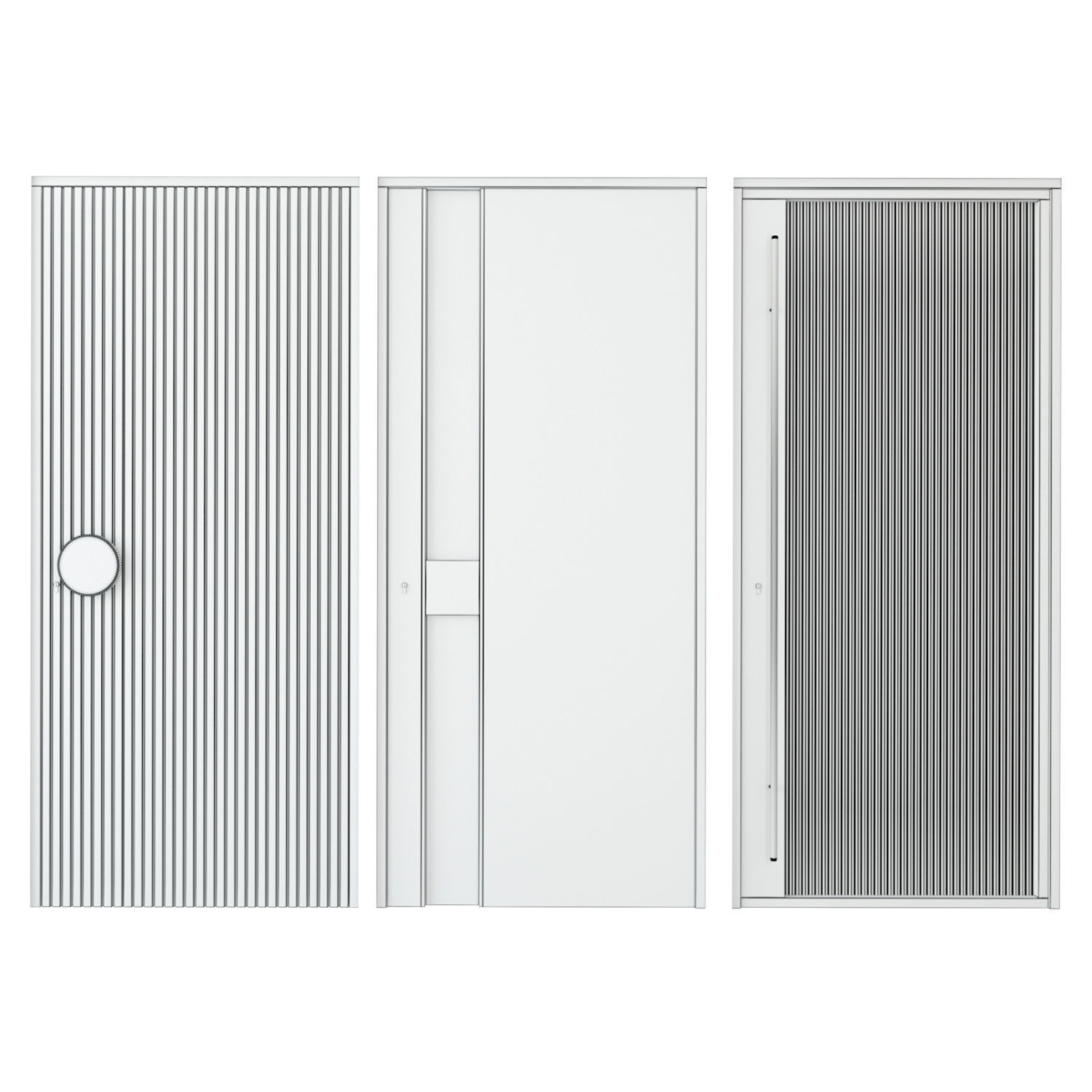 Modern black entrane door 3D model_2
