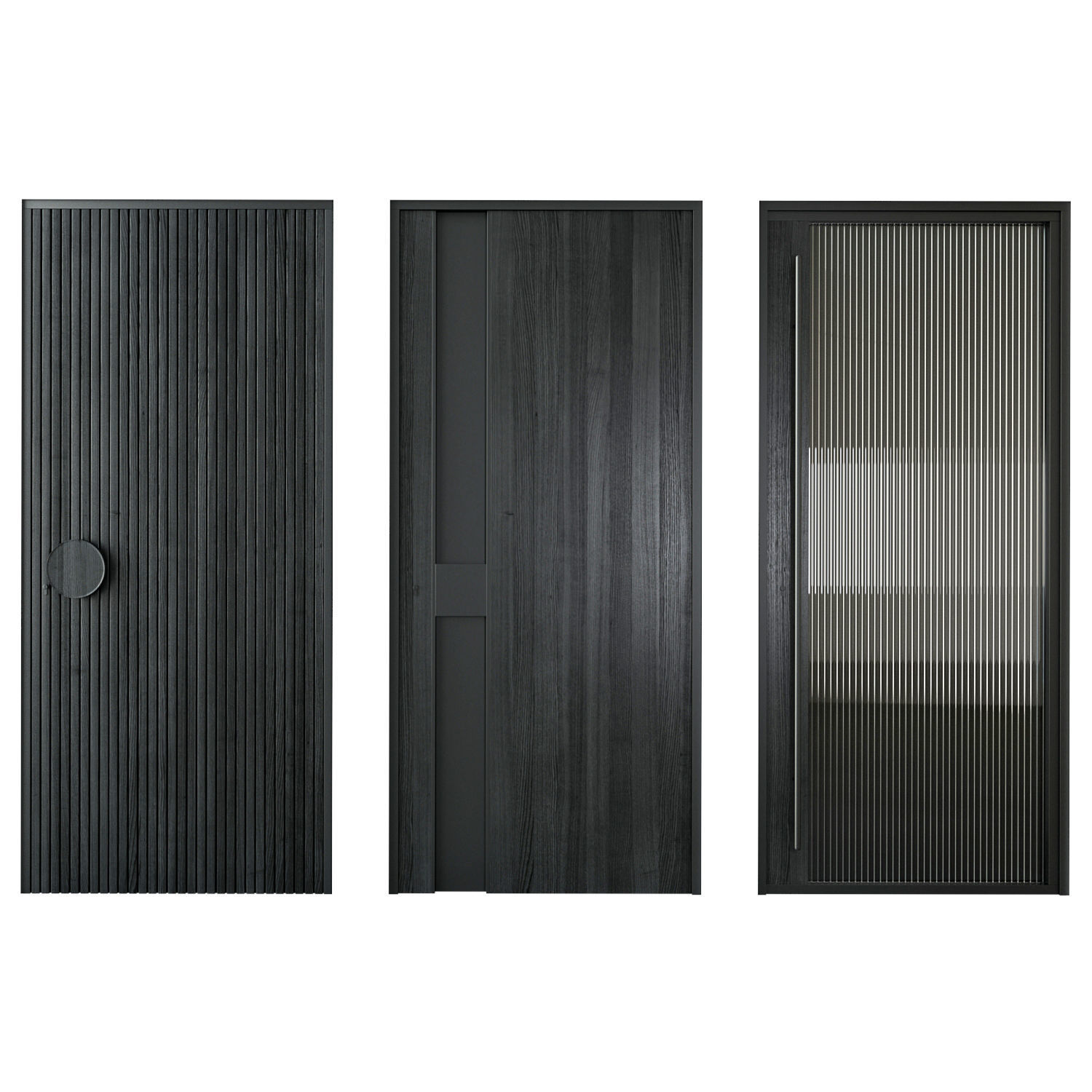 Modern black entrane door 3D model_18