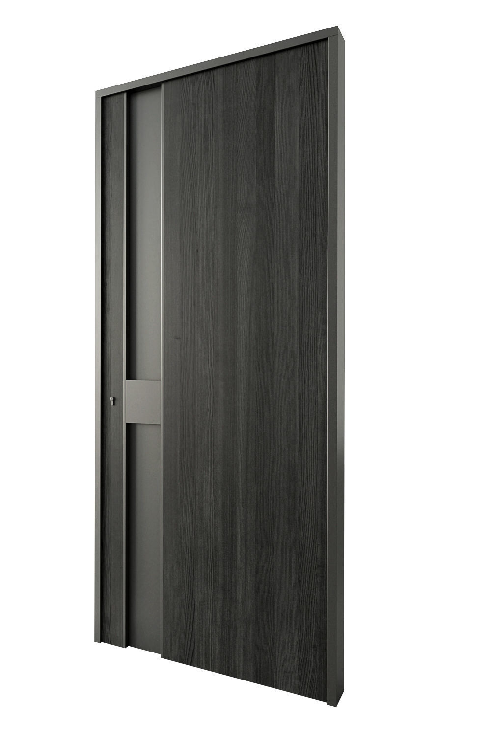 Modern black entrane door 3D model_14