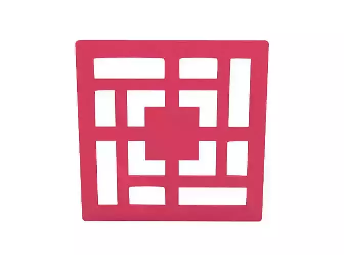 Coaster mahjong tile with squares