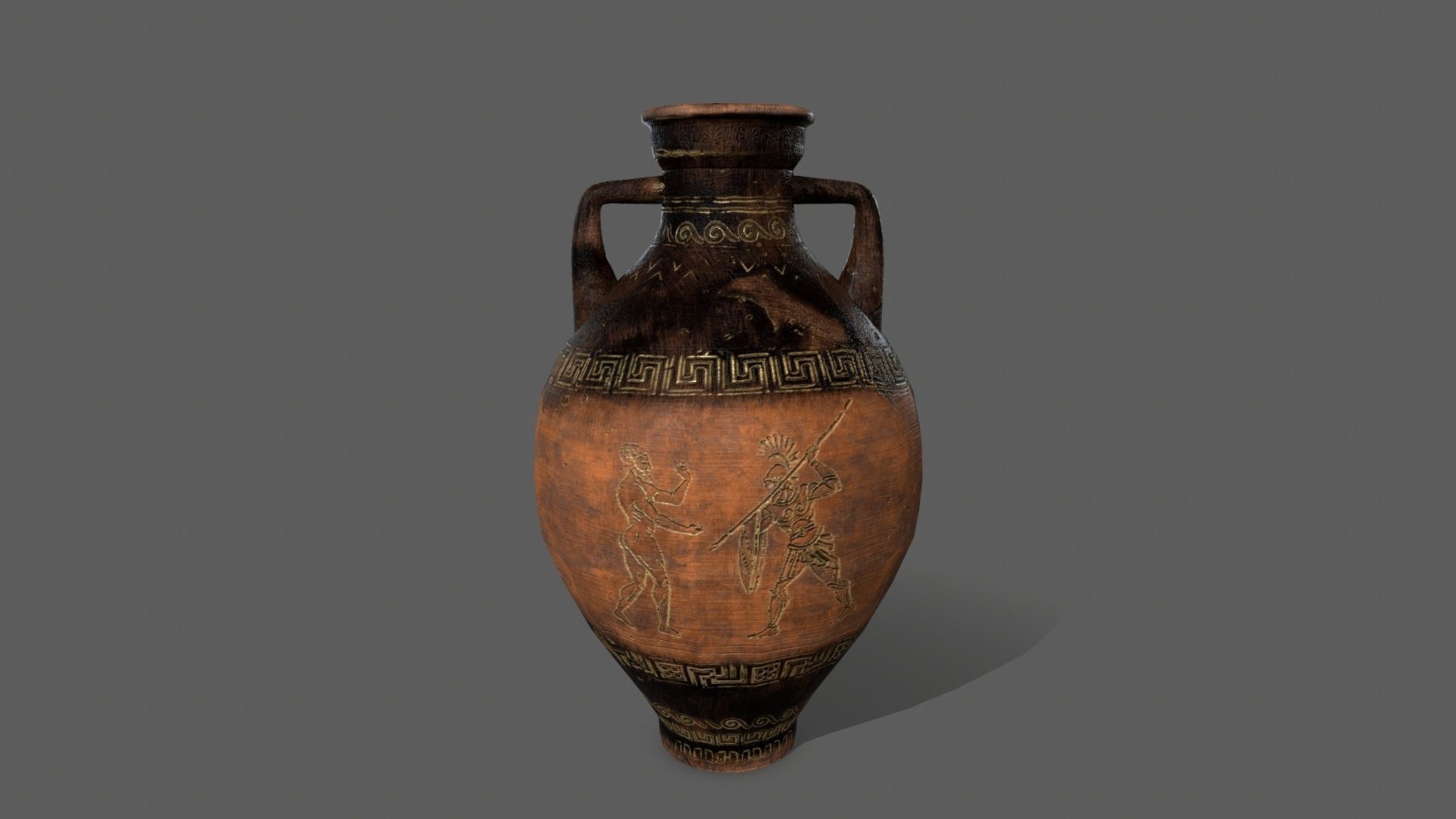vase set greek Low-poly 3D model_2