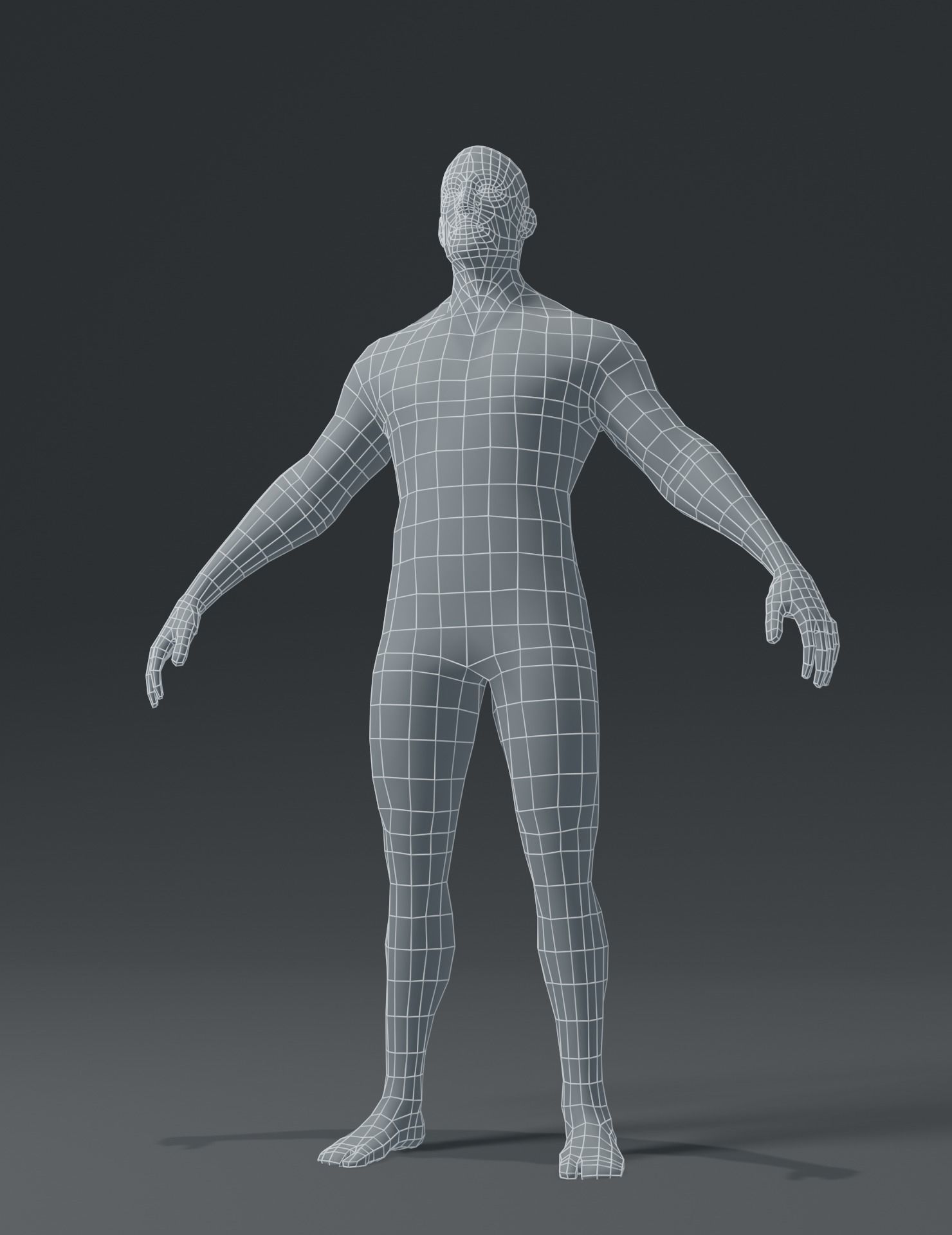 Human Body Base Mesh 3D Model Family Pack Low-poly 3D model_23