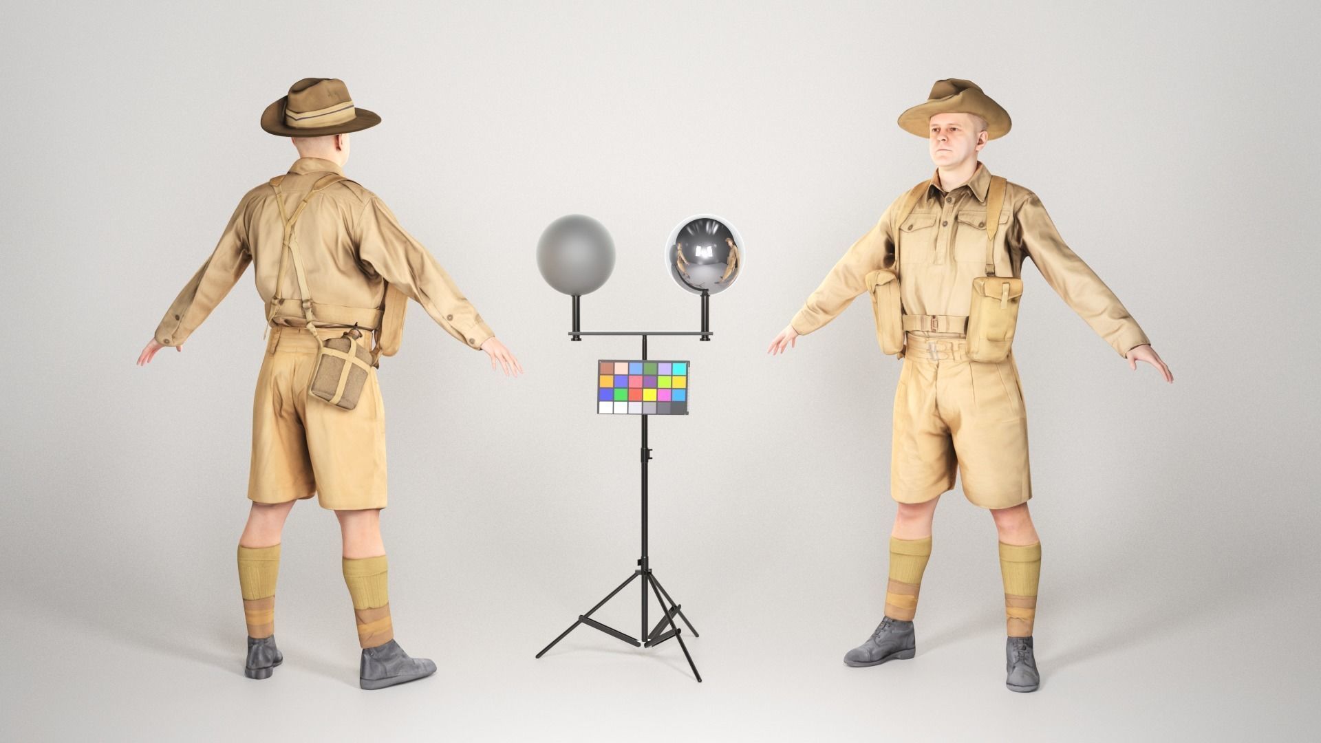 Animated Australian infantryman character from World War 2 91 Low-poly 3D model_5