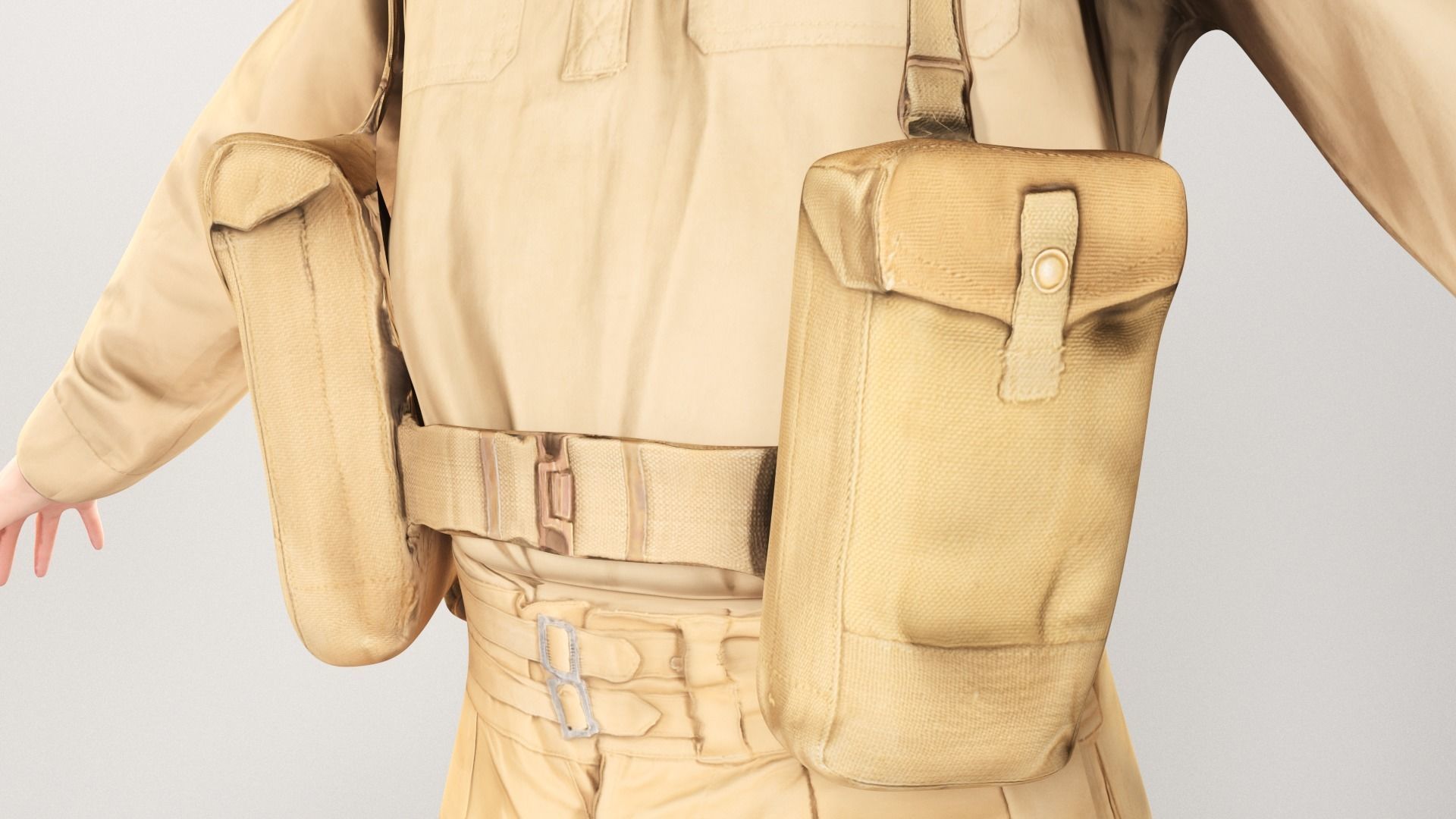 Animated Australian infantryman character from World War 2 91 Low-poly 3D model_9