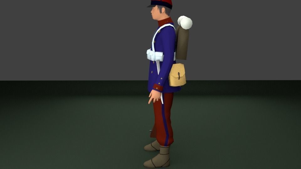 SOLDIER 1880 CHILEAN ARMY Low-poly 3D model_3