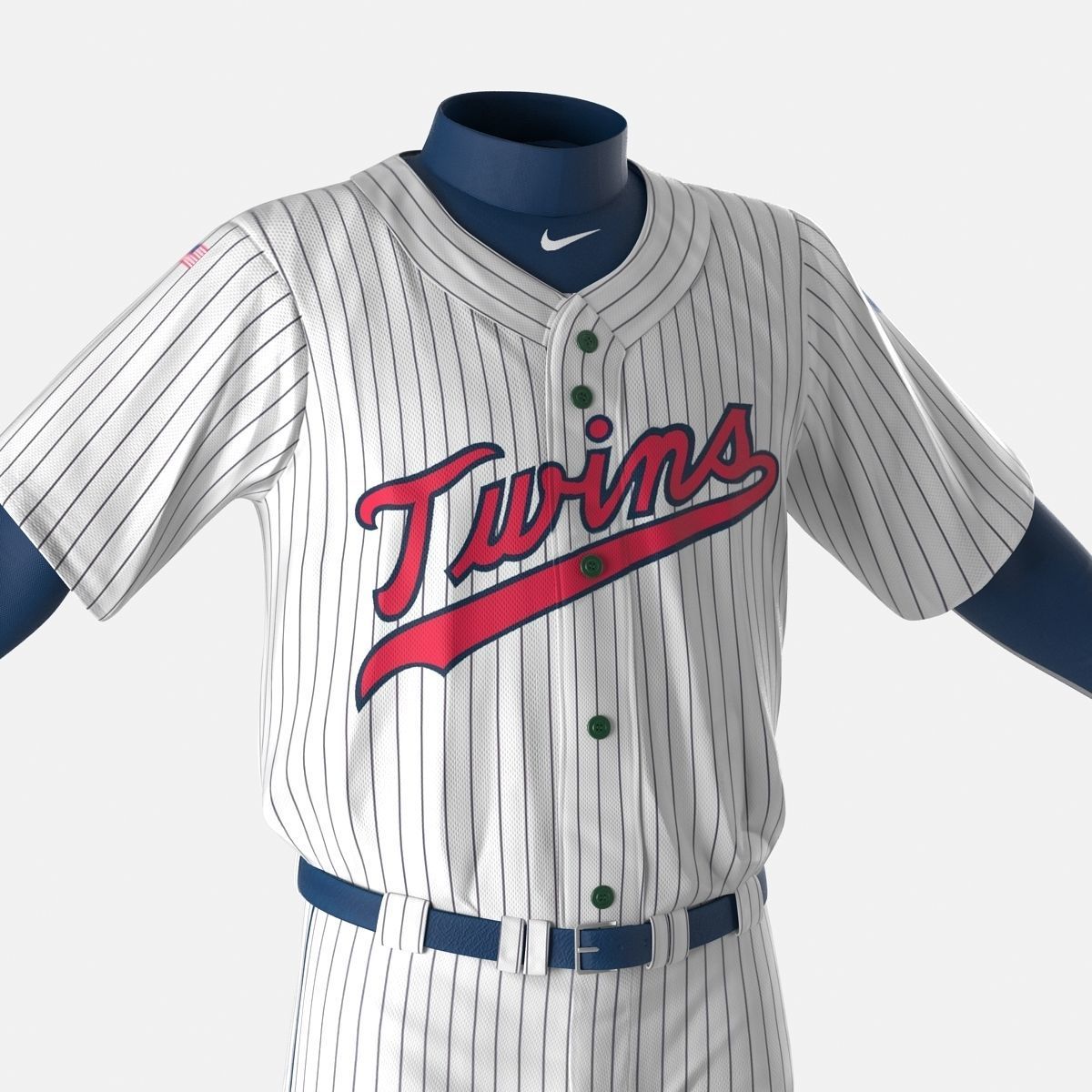 Baseball Player Outfit Twins 3 3D model_7