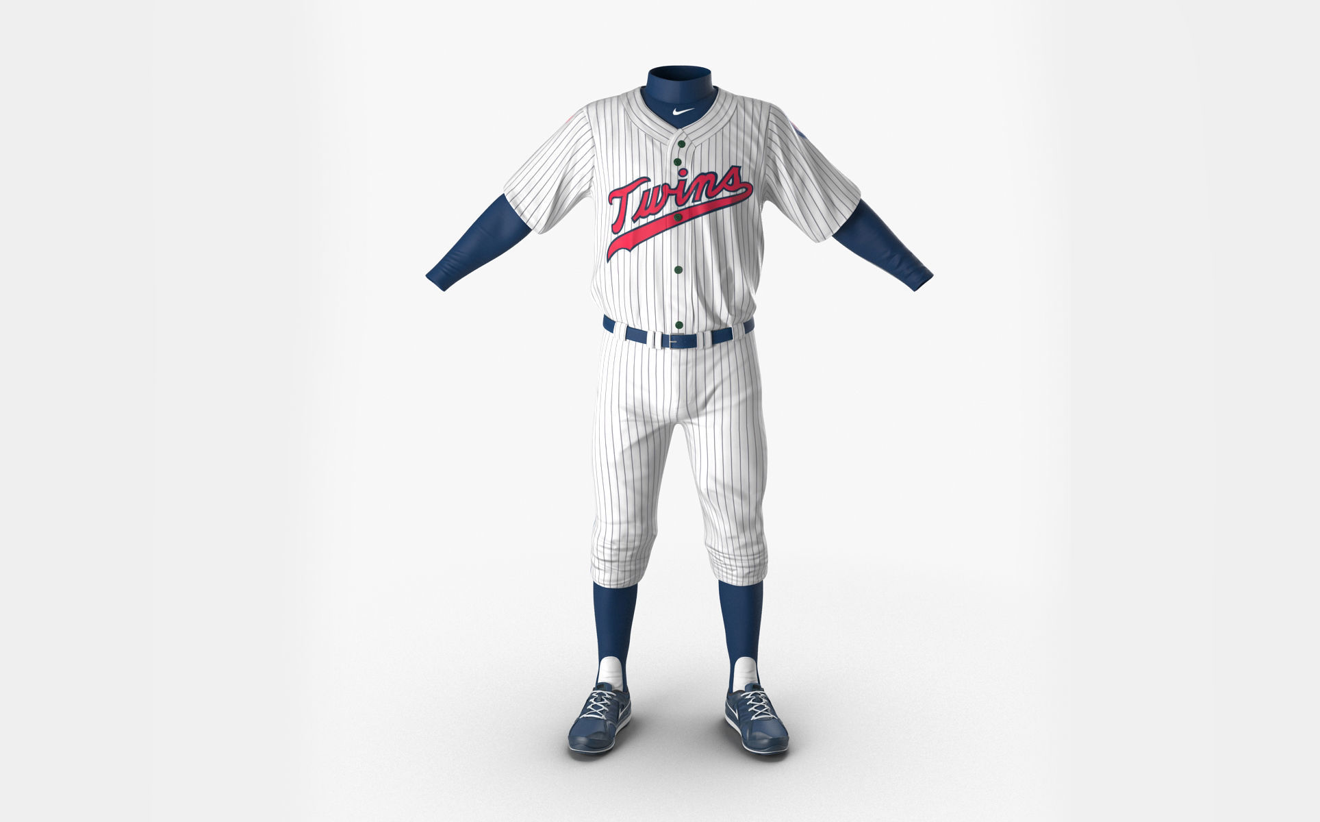 Baseball Player Outfit Twins 3 3D model_1